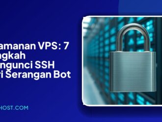 Keamanan VPS: administrator mengunci akses SSH server Linux dengan kunci digital