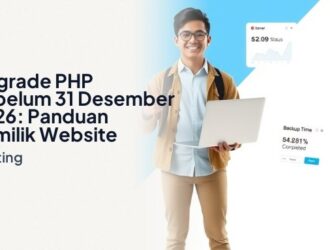 Pemilik website Indonesia melakukan upgrade PHP lewat laptop untuk menjaga keamanan situs